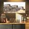 Designart - Zebras in A Row in Grassland - African Wall Art Print